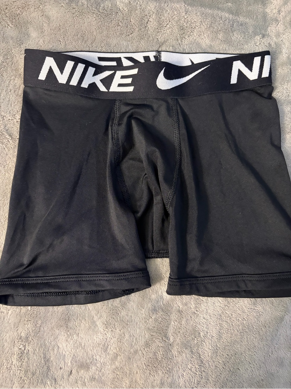 Nike Black Kids Athletic Boxer Briefs with White Logo Waistband
